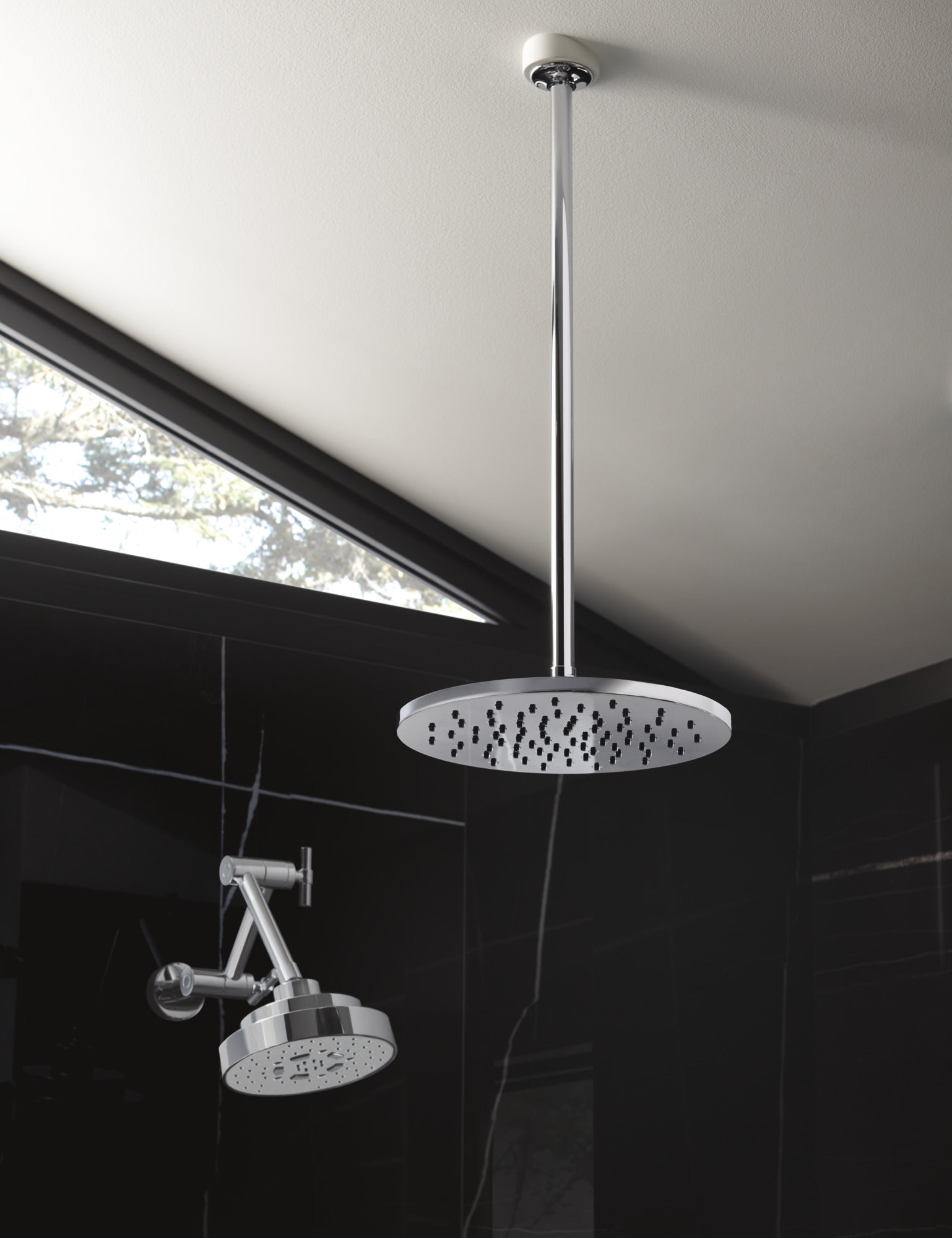 Brizo Essential™ Shower Linear Round Jointed Wall Mount Shower Arm And Flange