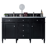 James Martin Brittany 60" Double Vanity in Black Onyx with 3cm Countertop and FreePower Wireless Charger