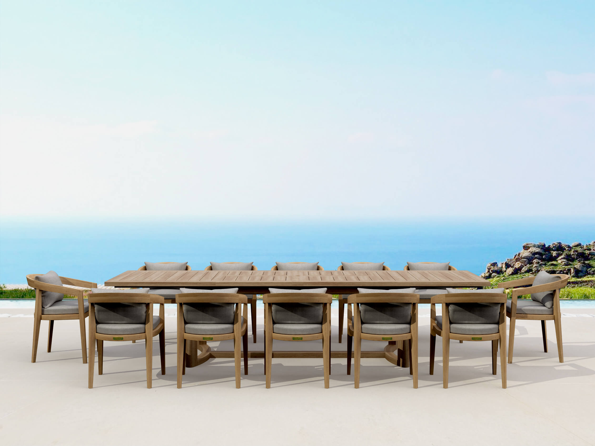 Set-367 13-Pc Toscana Extension Dining Table