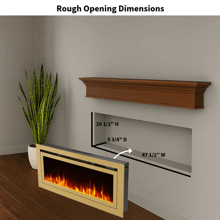 Touchstone Sideline Deluxe Gold 50 Inch Recessed Smart Electric Fireplace – 86275