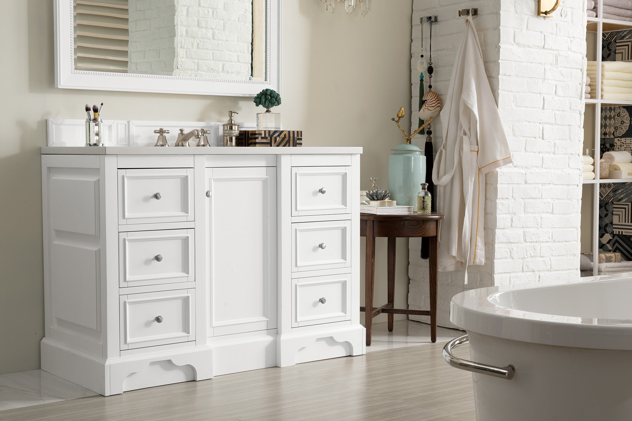 James Martin De Soto 48" Single Vanity in Bright White with 3cm Countertop