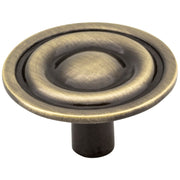 Hardware Resources 1-5/16" Diameter Brushed Antique Brass Kingsport Cabinet Mushroom Knob