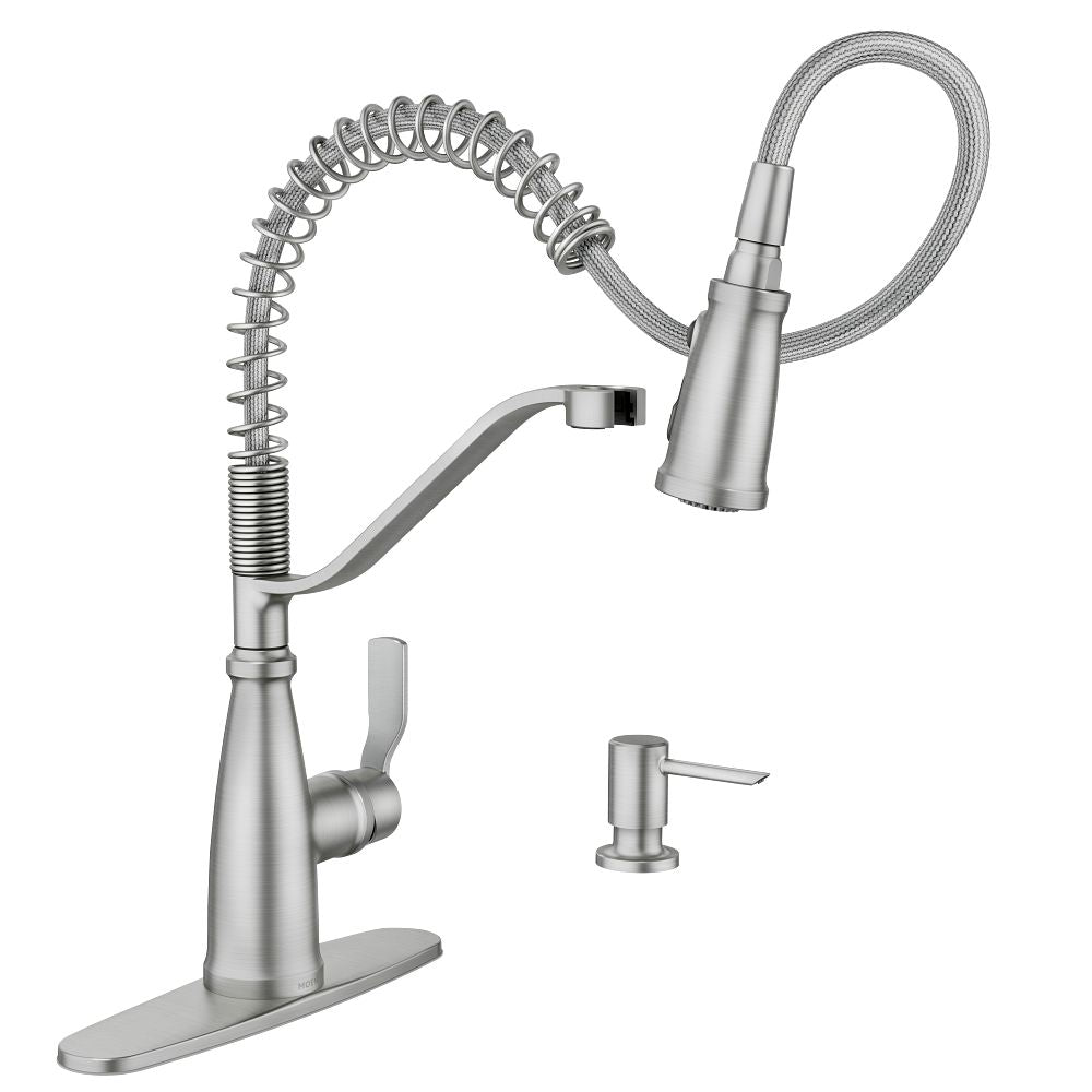 Nolia One-Handle Pre-Rinse Spring Pulldown Kitchen Faucet
