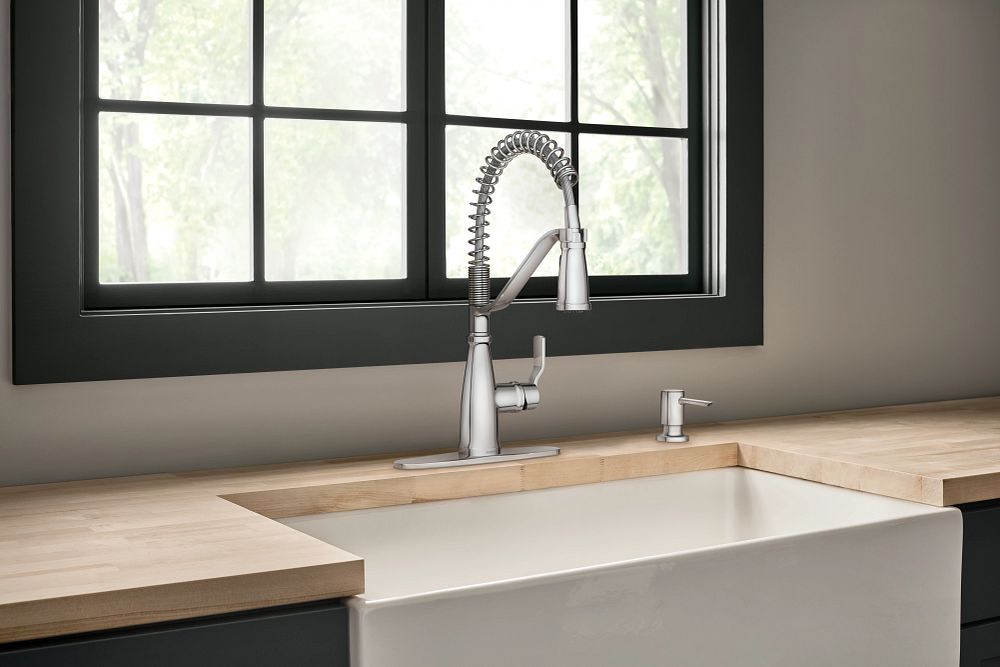 Nolia One-Handle Pre-Rinse Spring Pulldown Kitchen Faucet