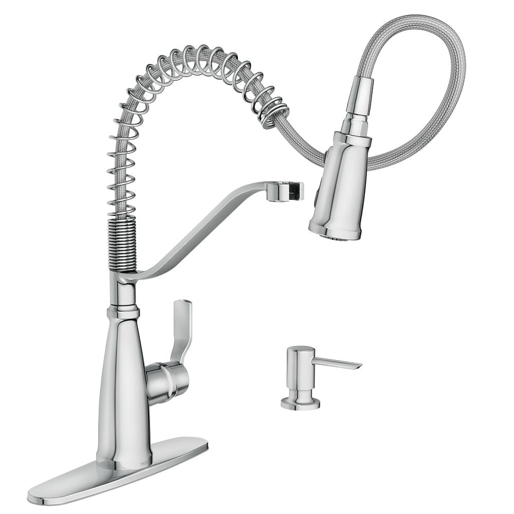 Nolia One-Handle Pre-Rinse Spring Pulldown Kitchen Faucet