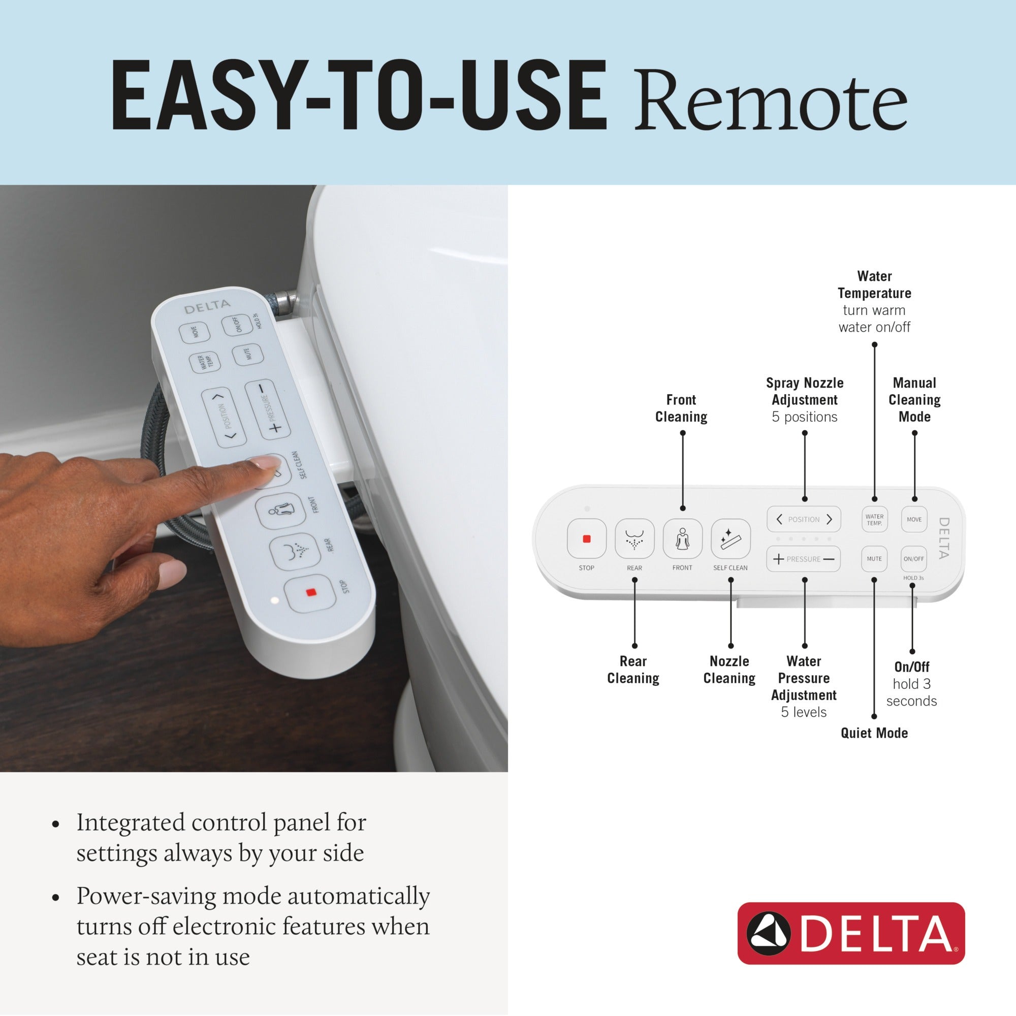 Delta Refresh Standard Elongated Electric Bidet Toilet Seat