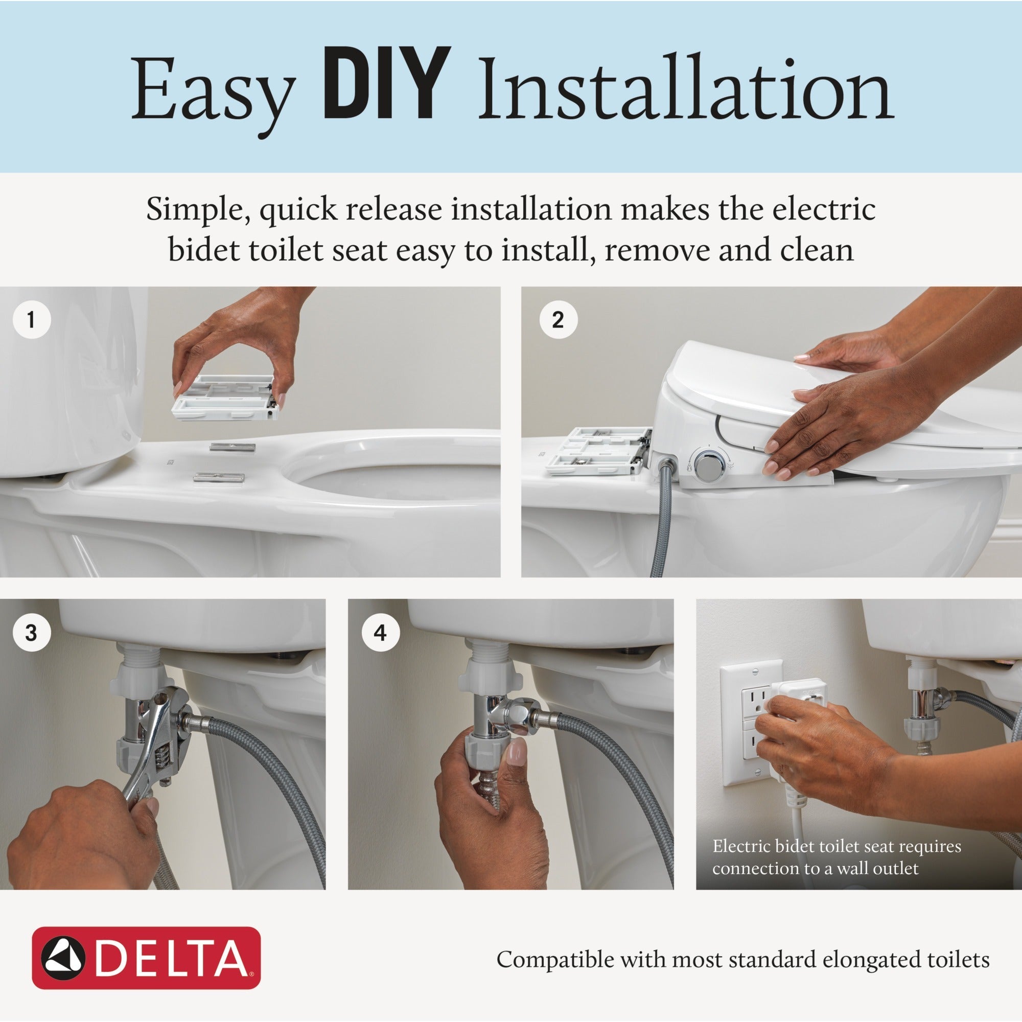 Delta Refresh Premium Elongated Electric Bidet Toilet Seat