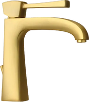 Gold faucet on a white background
