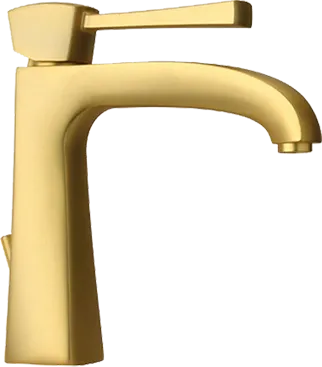 Gold faucet on a white background
