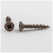 Hardware Resources #8 x 1" Clear Brown Wax Square Drive Type 17 Coarse Thread Flat Head Nib Screw Sold by the Keg