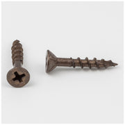 Hardware Resources #8 x 1" Clear Brown Wax Phillips Drive Type 17 Coarse Thread Flat Head Nib Screw Sold by the Keg