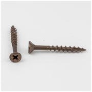 Hardware Resources #8 x 1-1/2" Clear Brown Wax Phillips Drive Type 17 Coarse Thread Flat Head Nib Screw Sold by the Keg