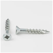 Hardware Resources #8 x 1-1/4" Zinc Plated Square/Phillips Drive Type 17 Coarse Thread Flat Head Nib Screw Sold by the Box
