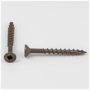 Hardware Resources #8 x 1-5/8" Clear Brown Wax Square Drive Type 17 Coarse Thread Flat Head Nib Screw Sold by the Keg