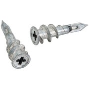 Hardware Resources Self-Drilling Zinc Die Cast Hollow Wall Anchor. Installs Into 3/8" - 5/8" Sheetrock. Accepts #6 - #8 Screw