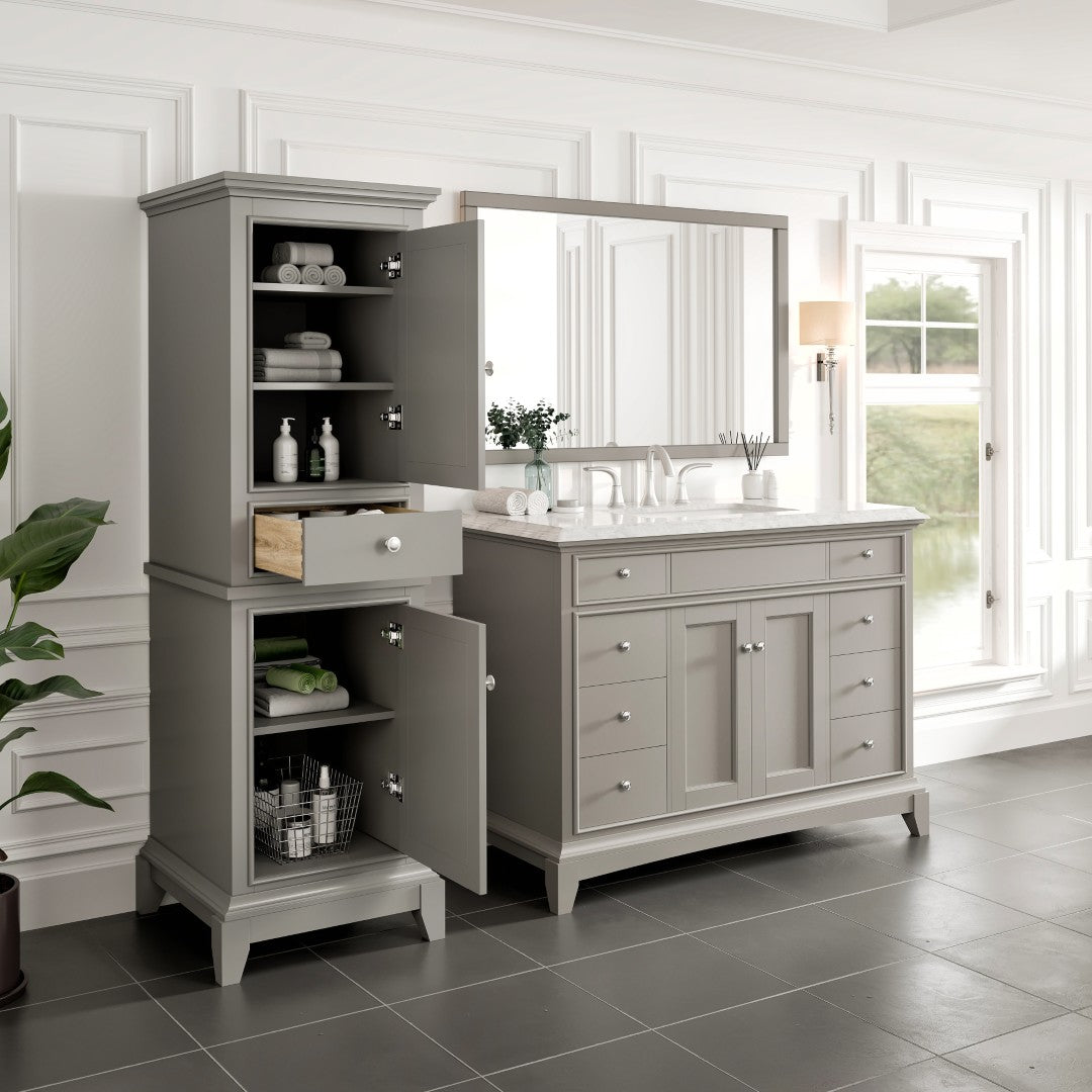 Eviva Elite Stamford 21 in. W x 18 in. D Freestanding Linen Cabinet