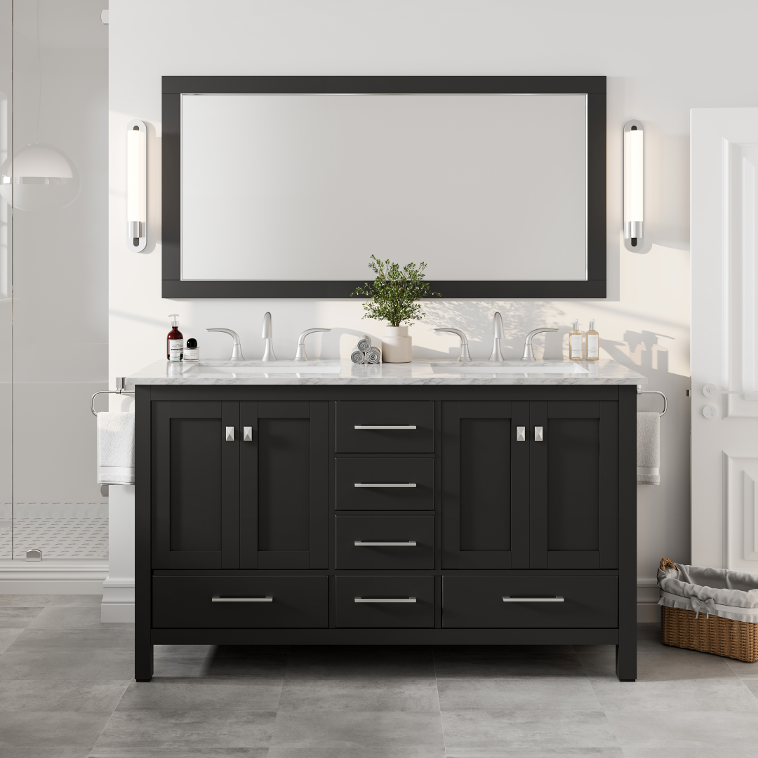Eviva Aberdeen 72" x 30" Rectangular White Wooden Framed Mirror