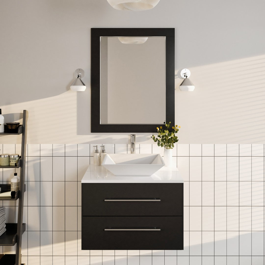 Eviva Aberdeen 72" x 30" Rectangular White Wooden Framed Mirror