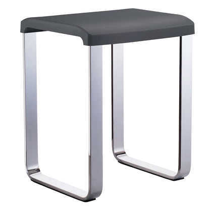 LIVING - Shower Chair, Chrome aluminium/Dark grey Seat