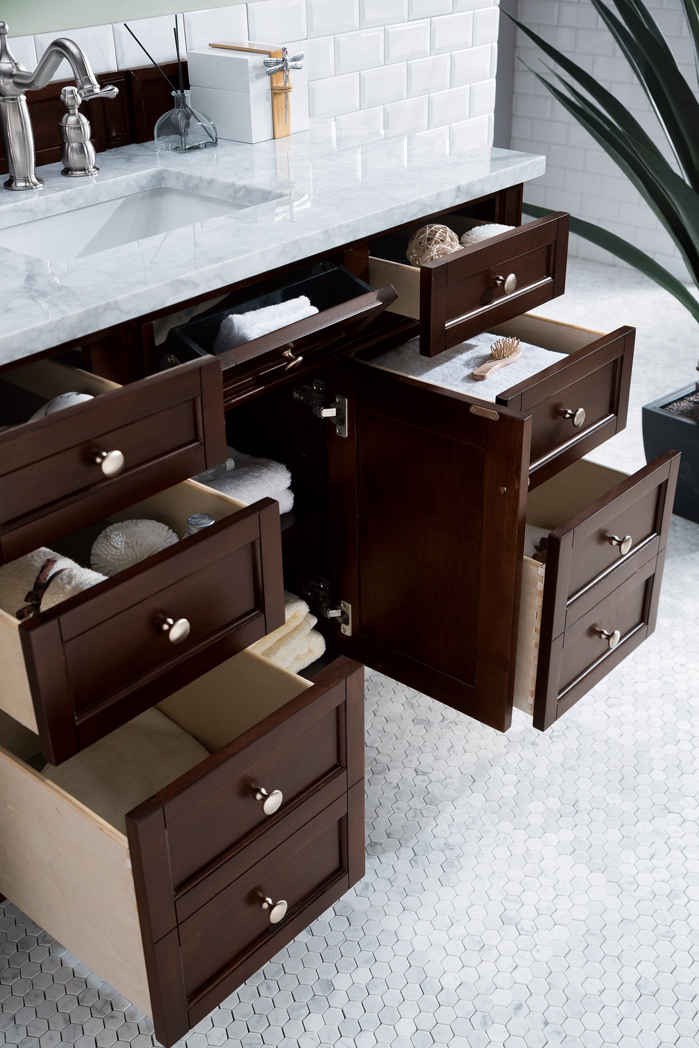 James Martin Brittany 48" Single Vanity in Burnished Mahogany with 3cm Countertop