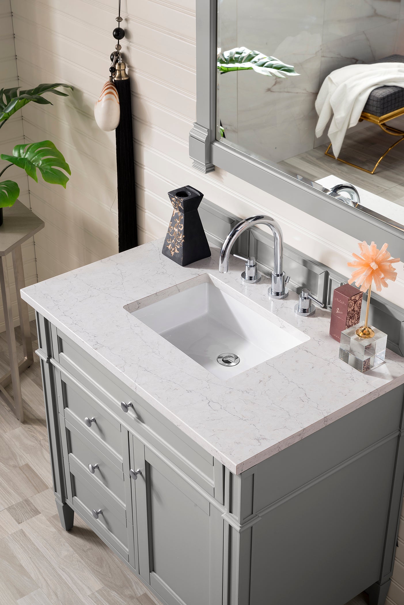 James Martin Brittany 36" Single Vanity in Urban Gray with 3cm Countertop
