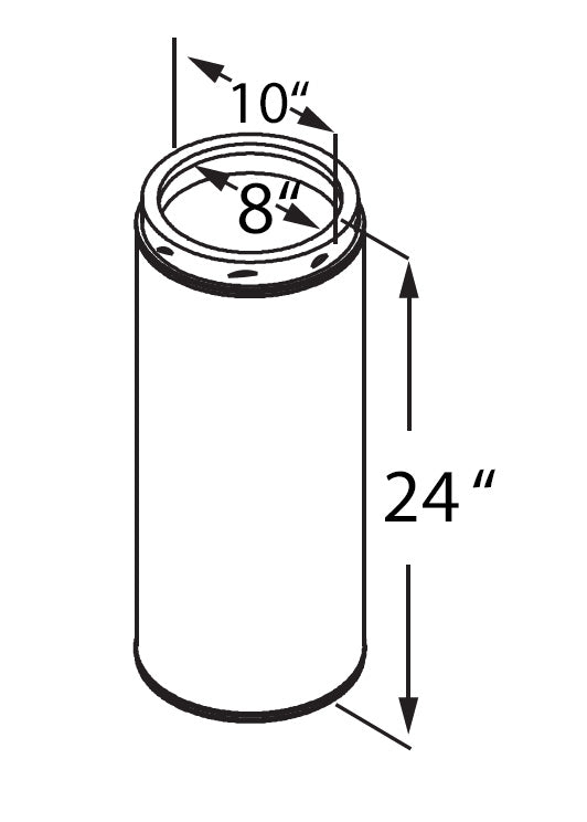 DuraVent Chimney Pipe 8" DIAMETER x 24" Chimney Flue Pipe – SS
