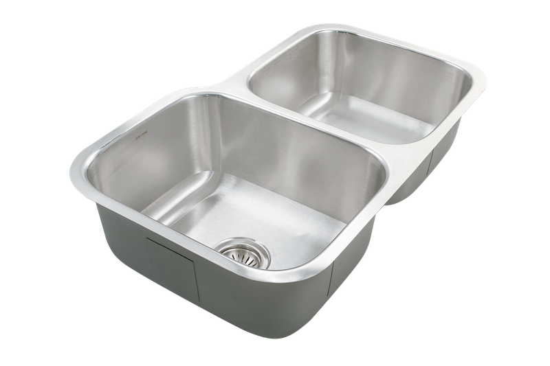 Houzer Eston 31" Stainless Steel Undermount 60/40 Double Small Right Bowl Offset Kitchen Sink