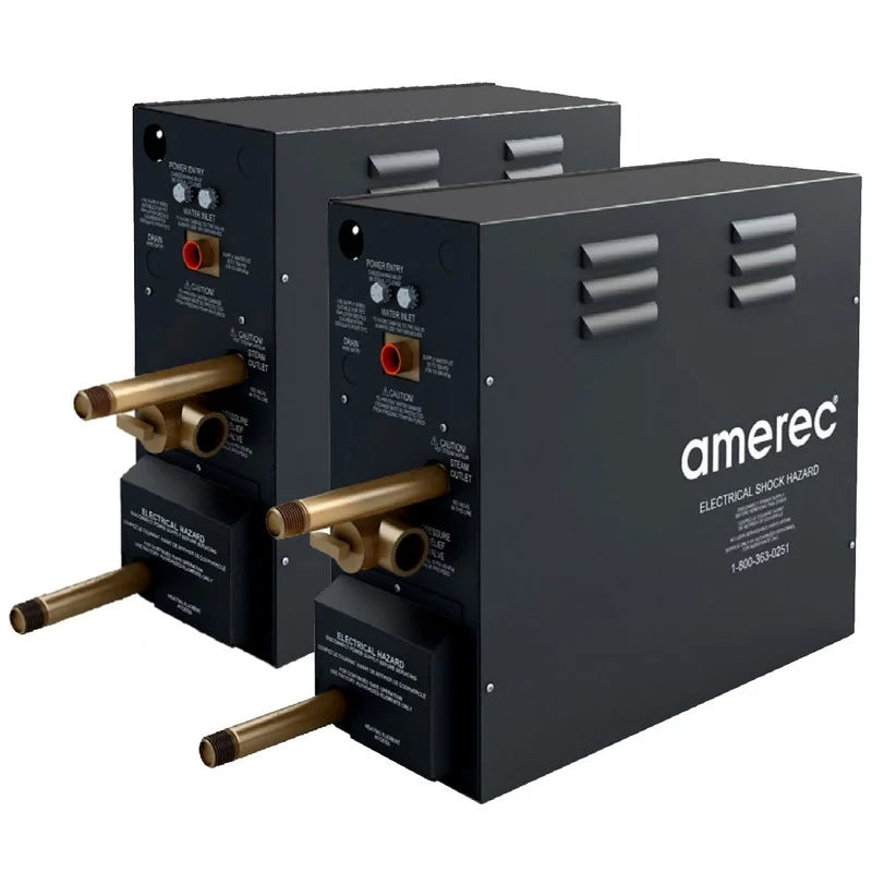 Amerec AK18 Steam Shower Generator – 18 kW (500–700 cu ft, Ganged System)