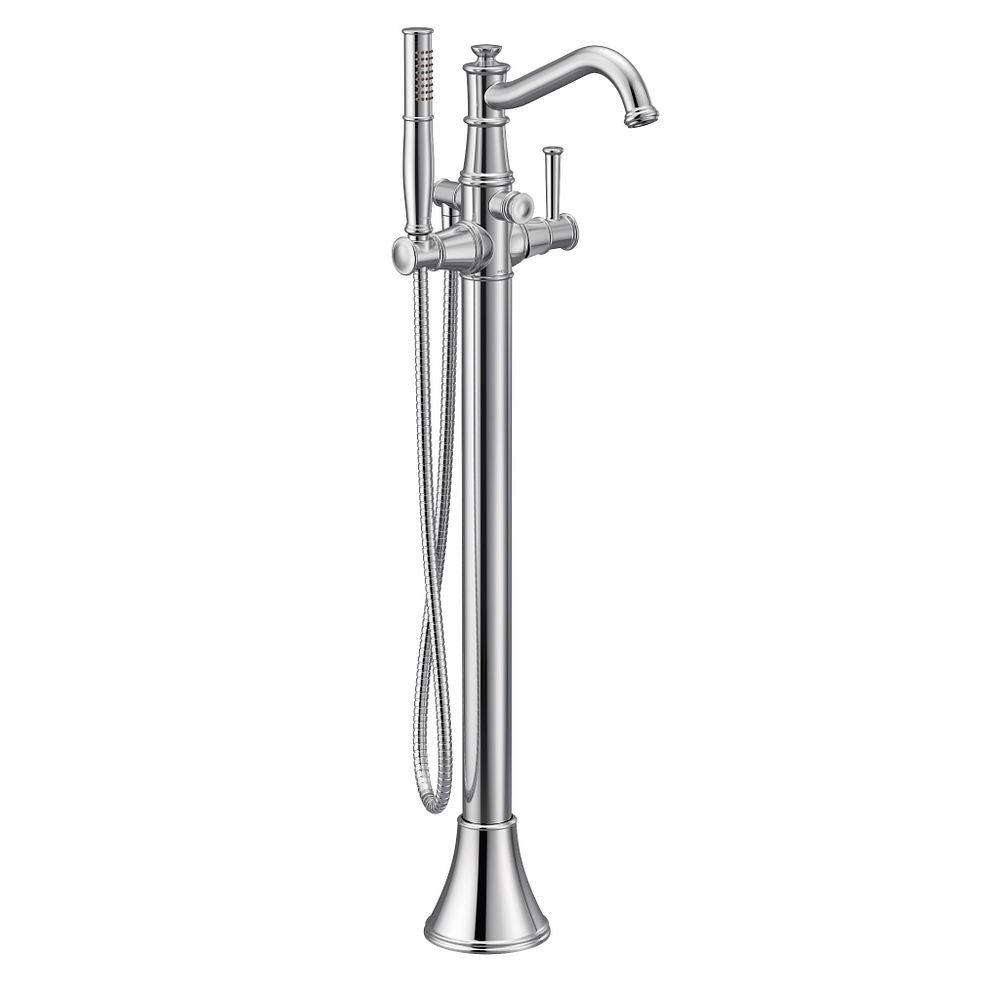 Belfield one-handle tub filler includes hand shower