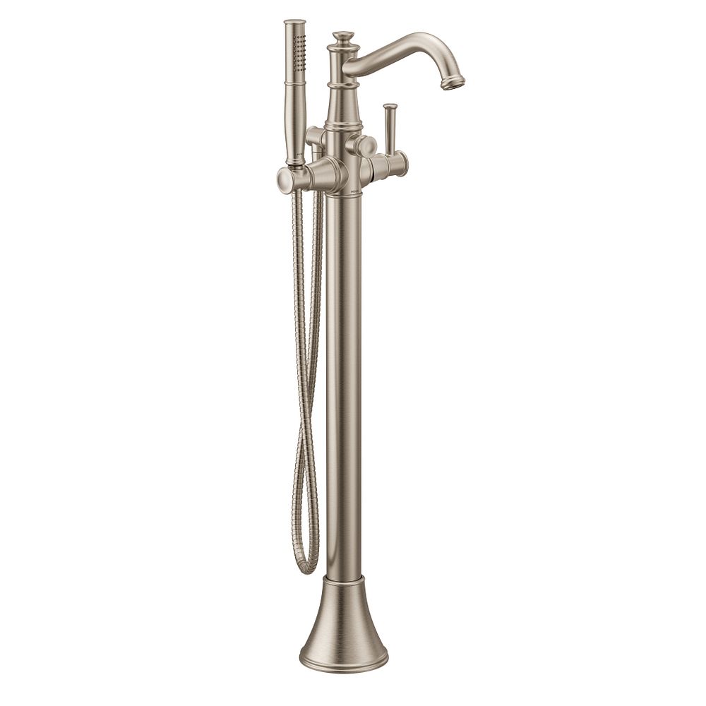 Belfield one-handle tub filler includes hand shower