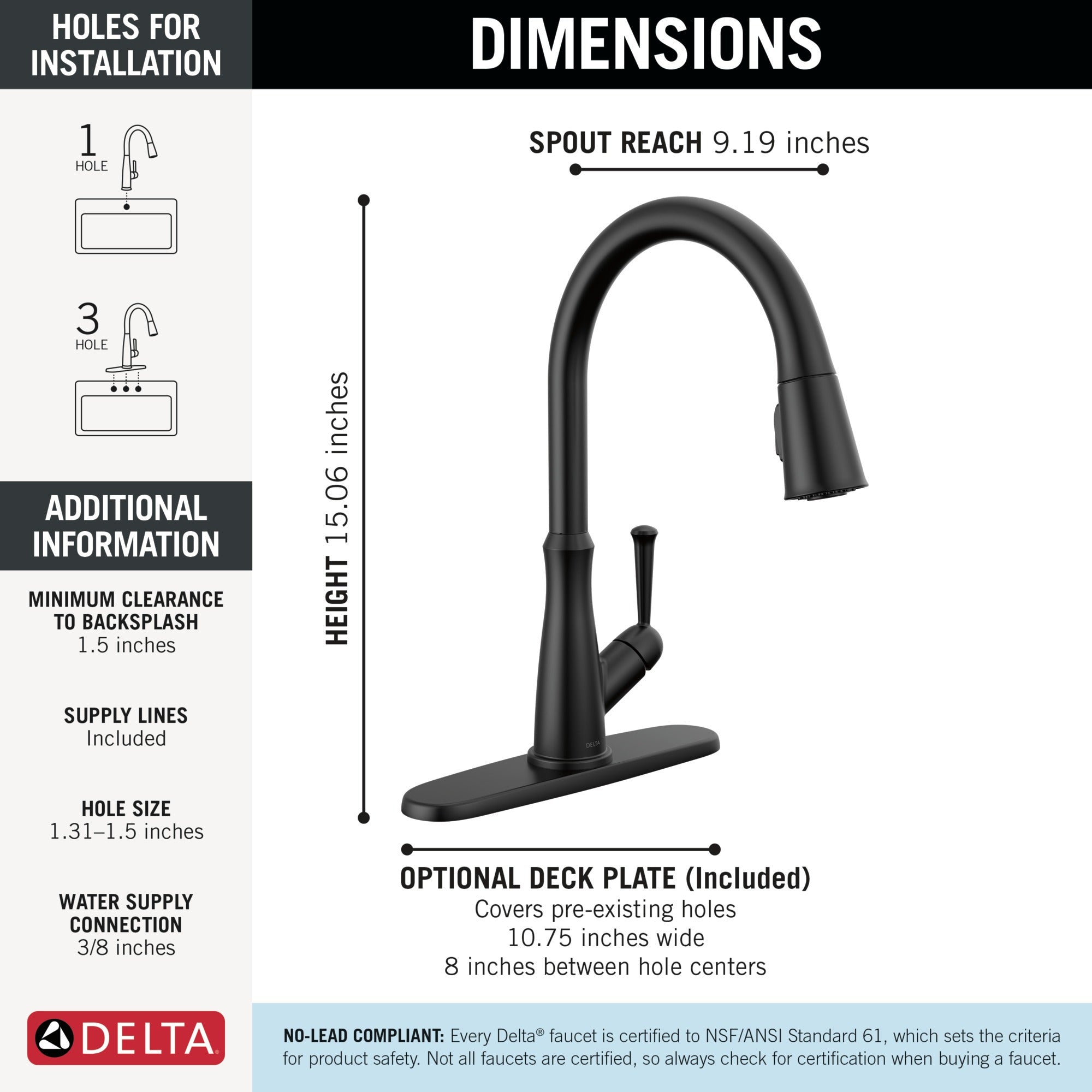 Delta Westville® Single Handle Pull-Down Kitchen Faucet