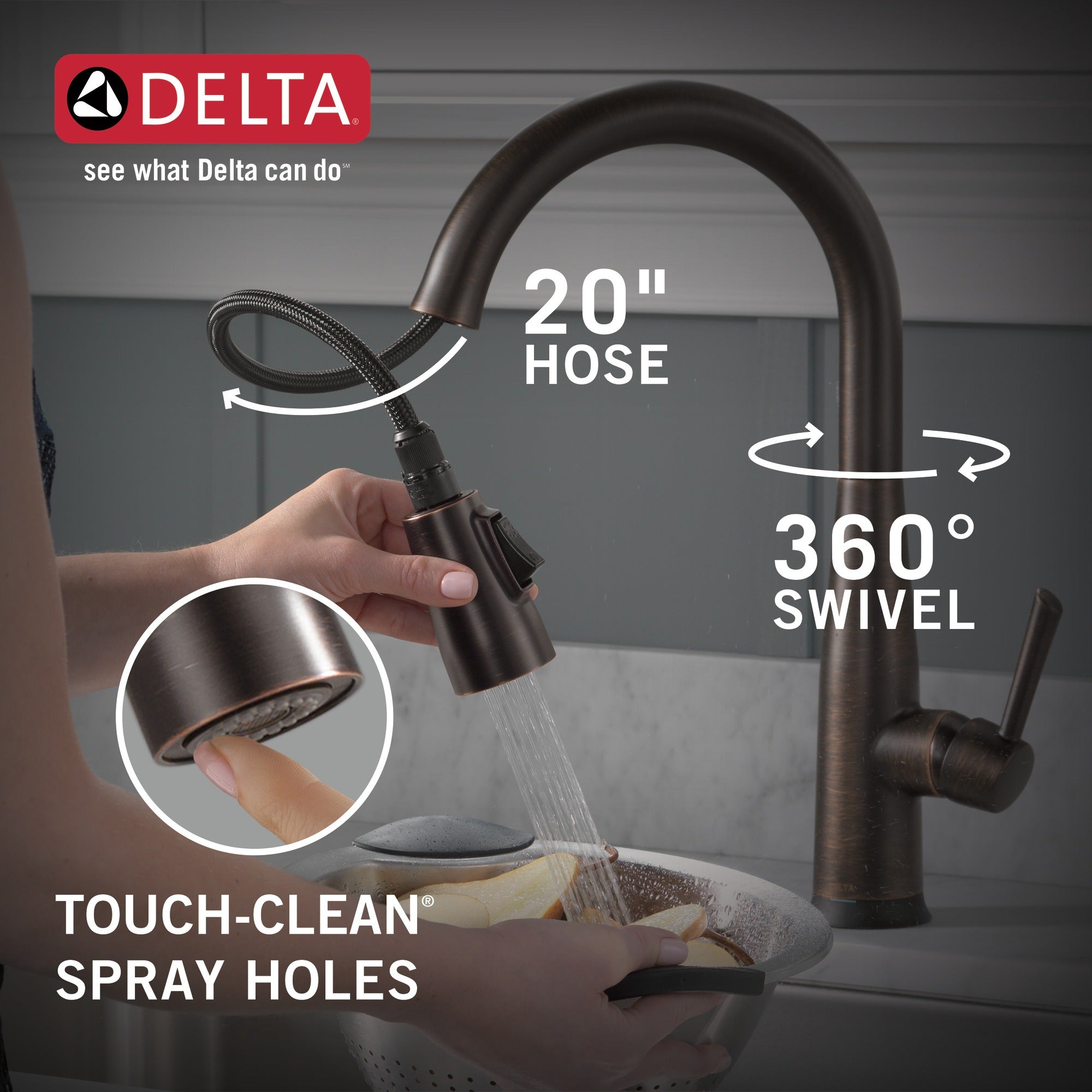 Delta Essa® Single Handle Pull-Down Kitchen Faucet with Touch<sub>2</sub>O® Technology