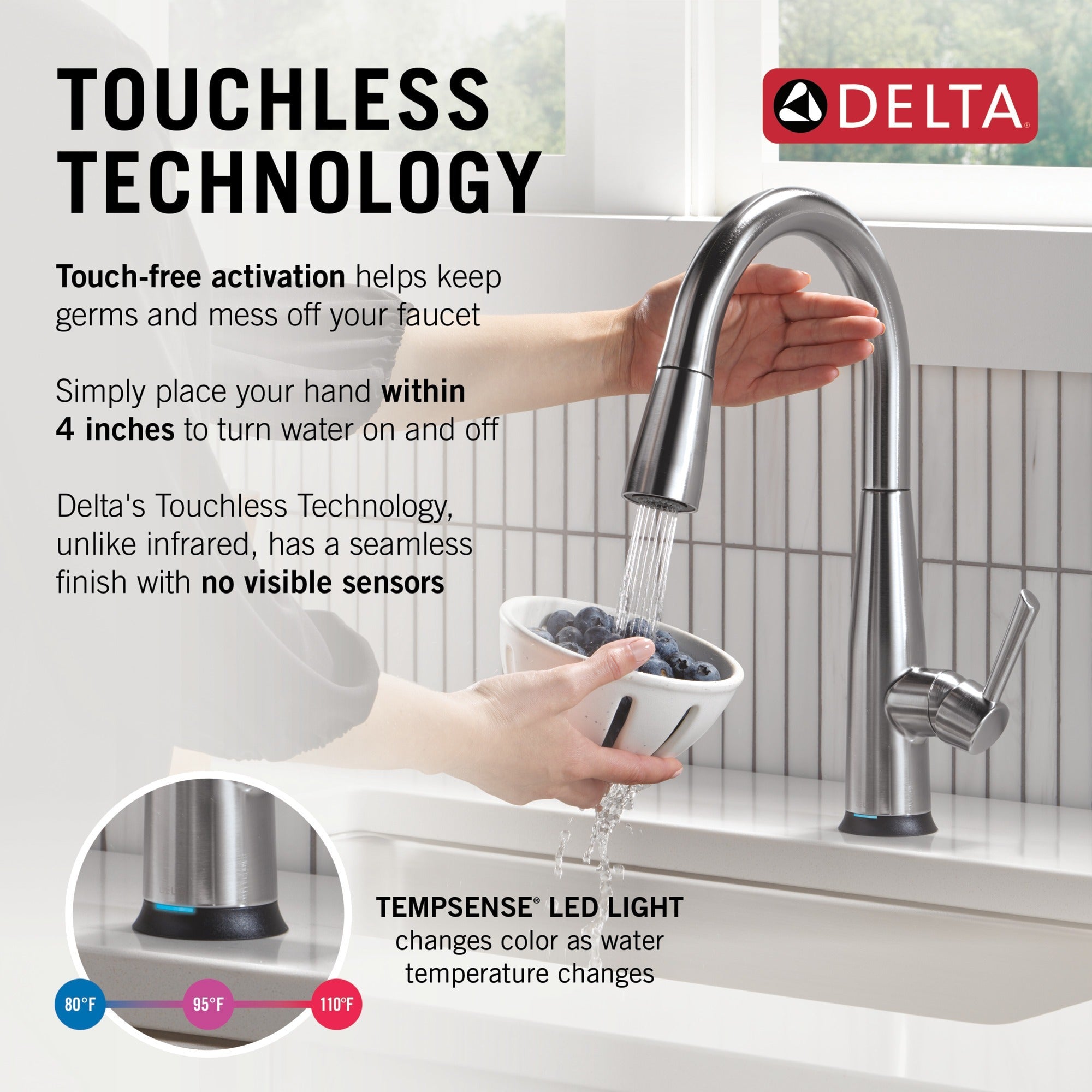 Delta Essa® Touch<sub>2</sub>O® Technology Kitchen Faucet with Touchless Technology