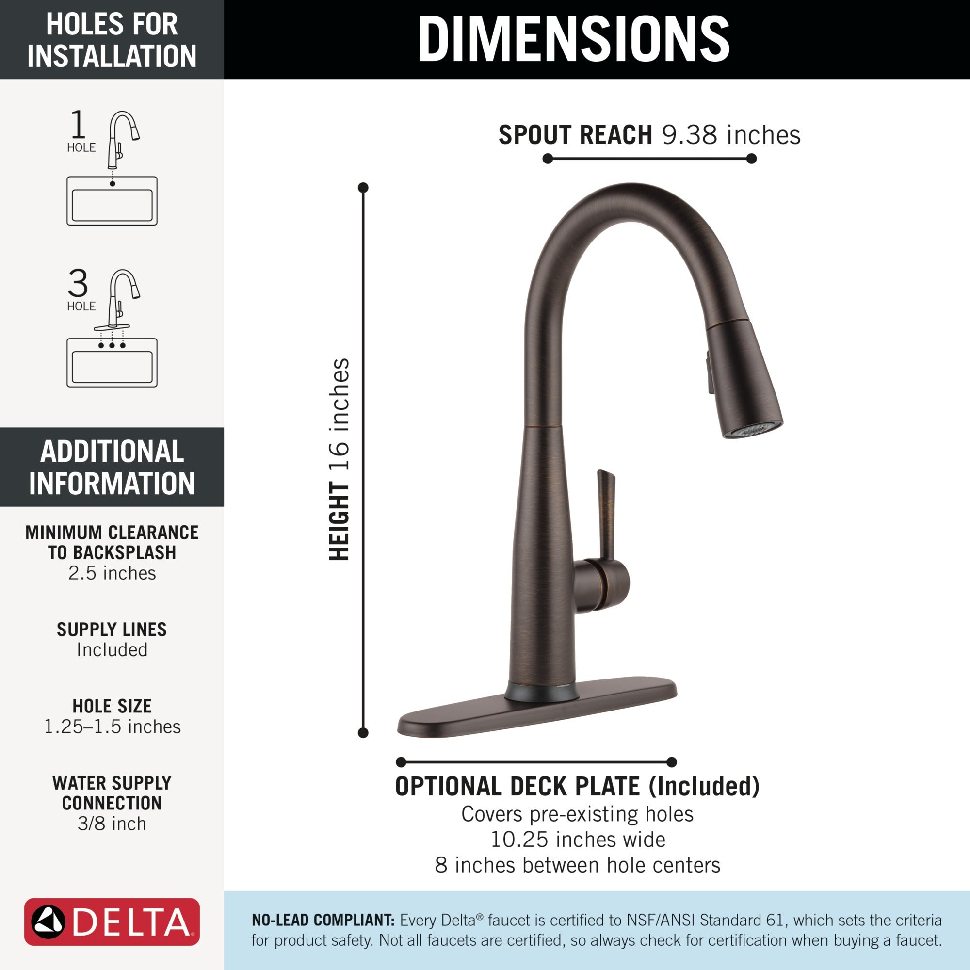 Delta Essa® Touch<sub>2</sub>O® Technology Kitchen Faucet with Touchless Technology