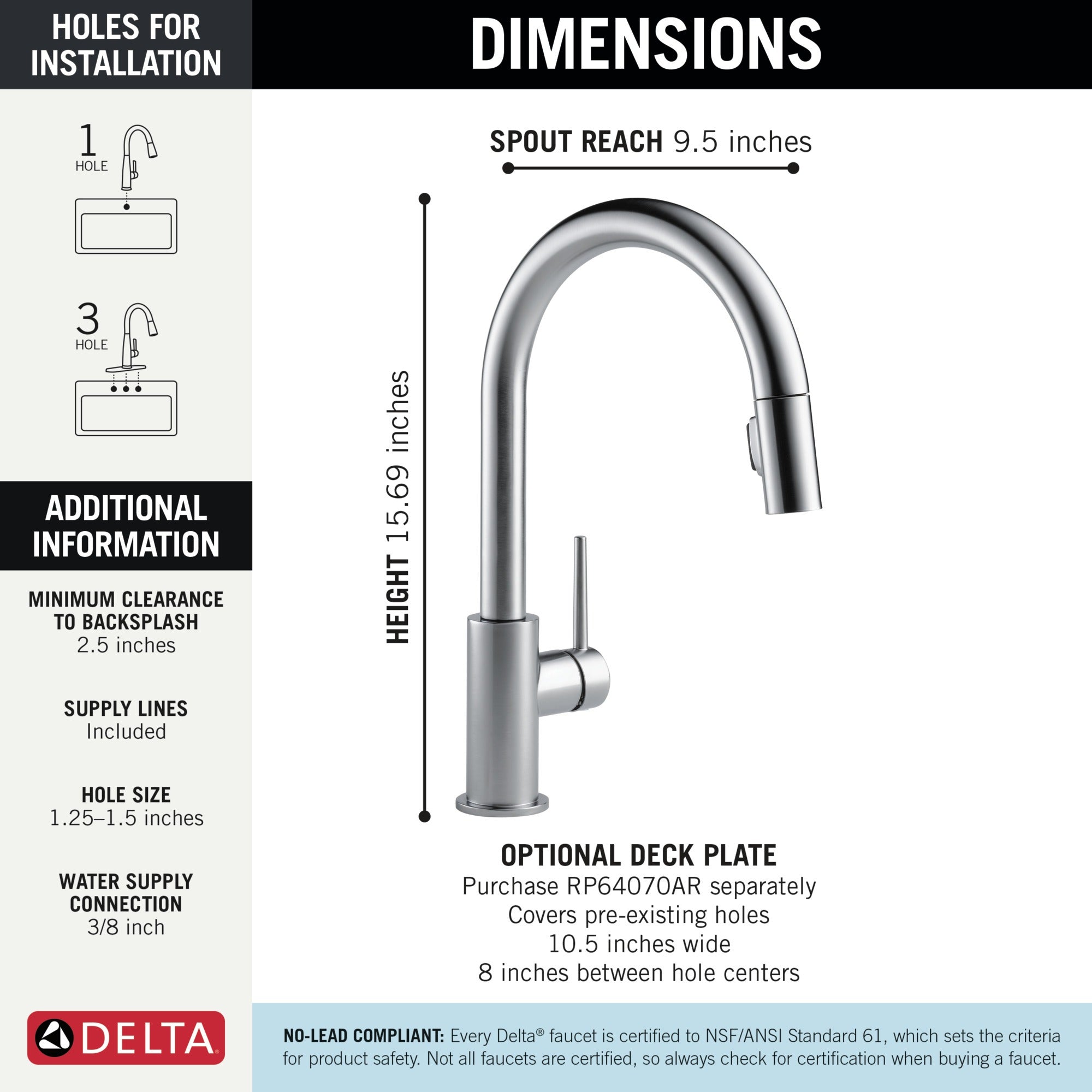 Delta Trinsic® Single Handle Pull-Down Kitchen Faucet