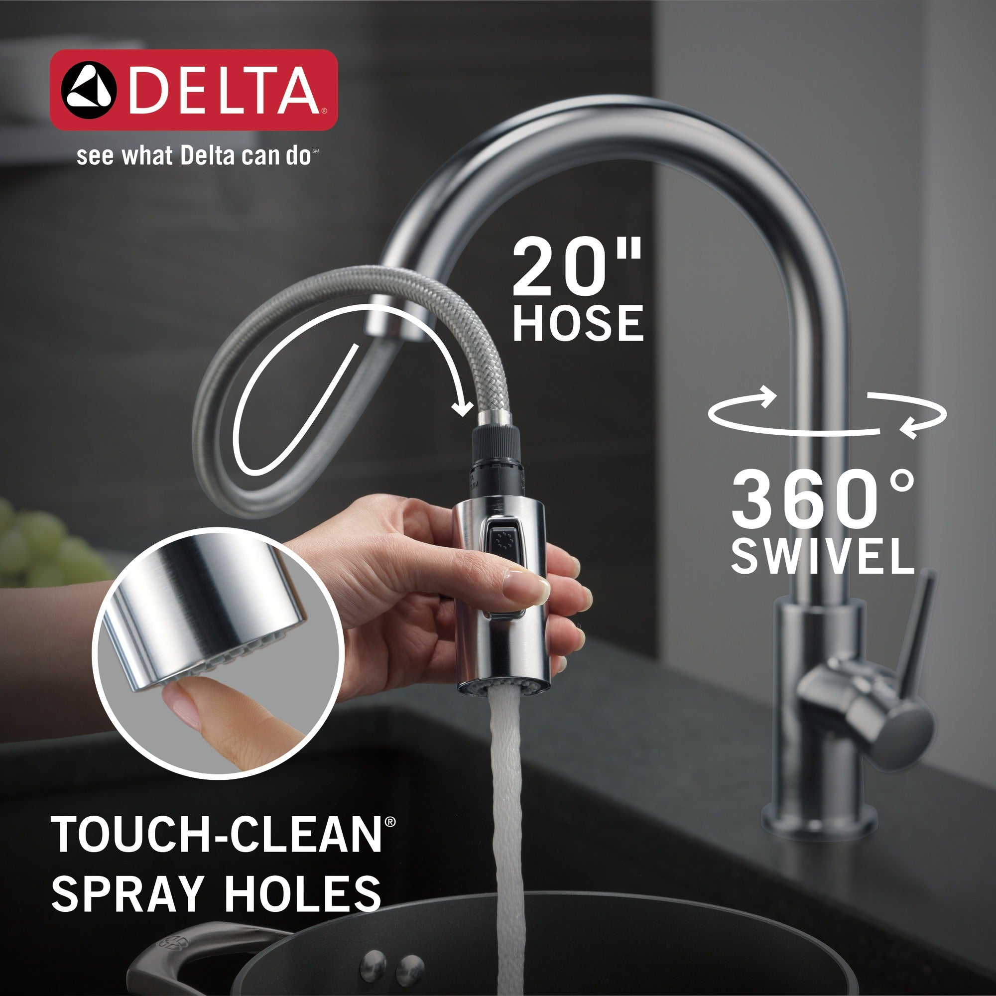 Delta Trinsic® Single Handle Pull-Down Kitchen Faucet