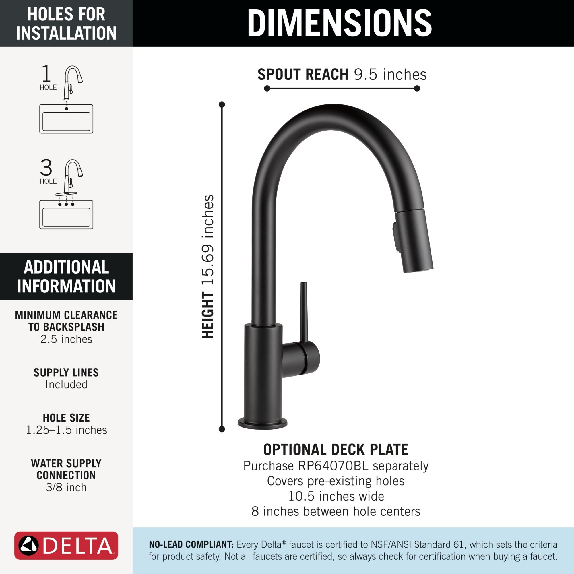 Delta Trinsic® Single Handle Pull-Down Kitchen Faucet
