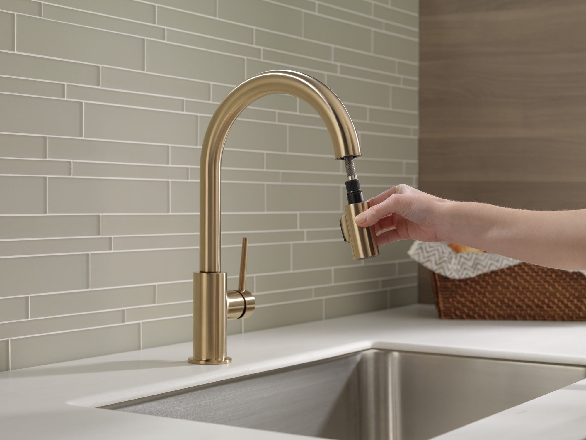 Delta Trinsic® Single Handle Pull-Down Kitchen Faucet