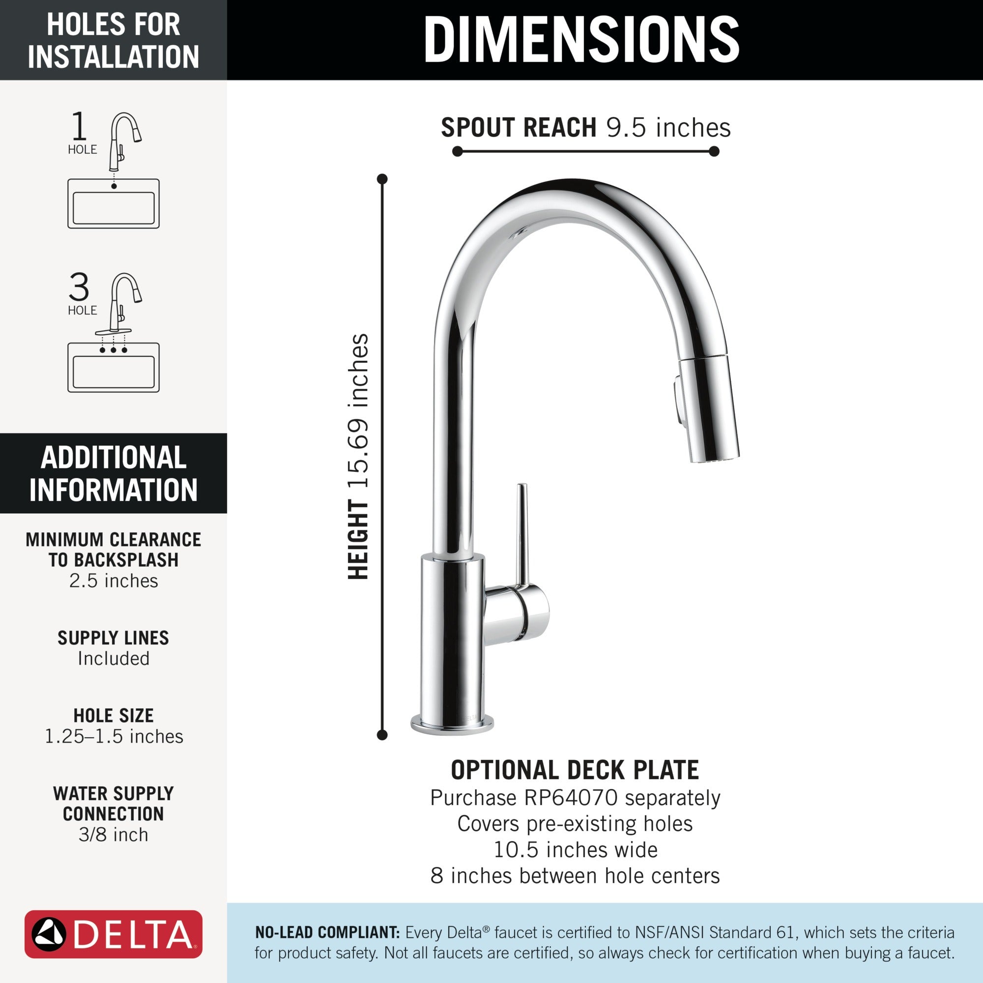 Delta Trinsic® Single Handle Pull-Down Kitchen Faucet