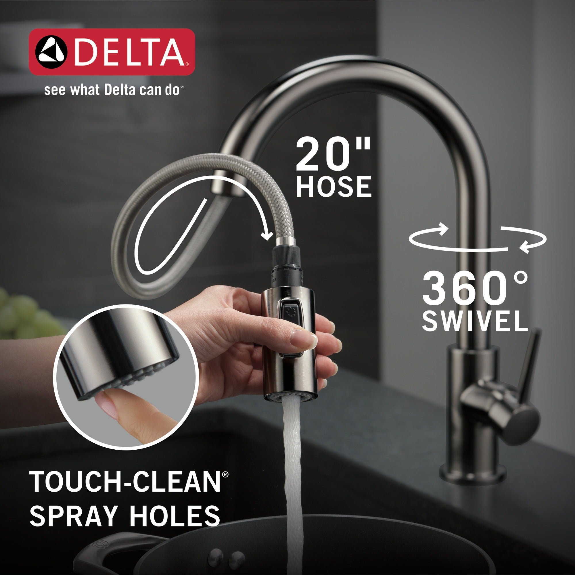 Delta Trinsic® Single Handle Pull-Down Kitchen Faucet