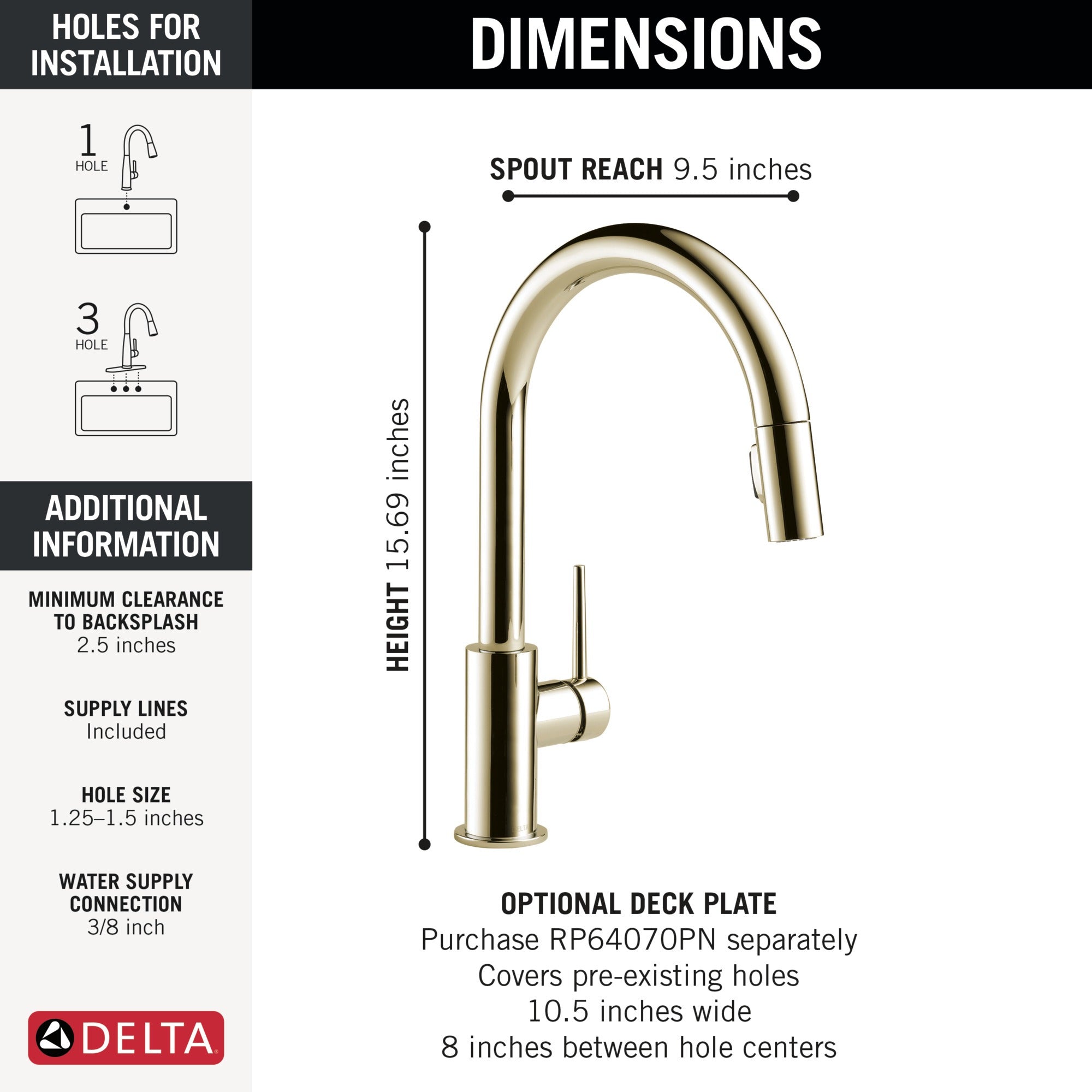 Delta Trinsic® Single Handle Pull-Down Kitchen Faucet