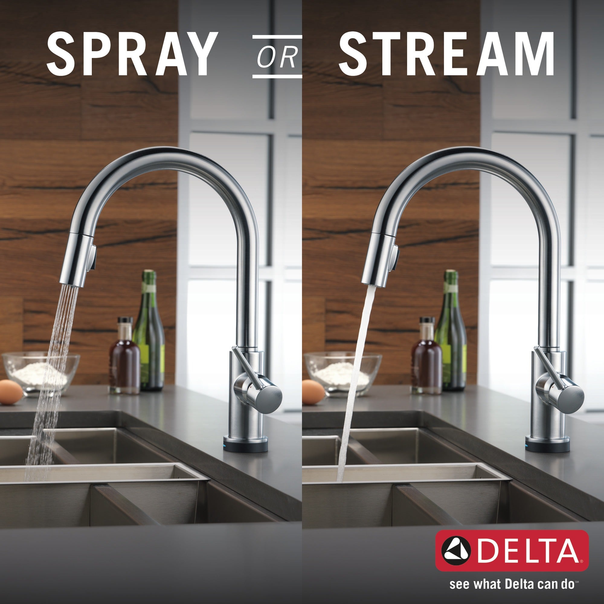 Delta Trinsic® Single Handle Pull-Down Kitchen Faucet with Touch<sub>2</sub>O® Technology