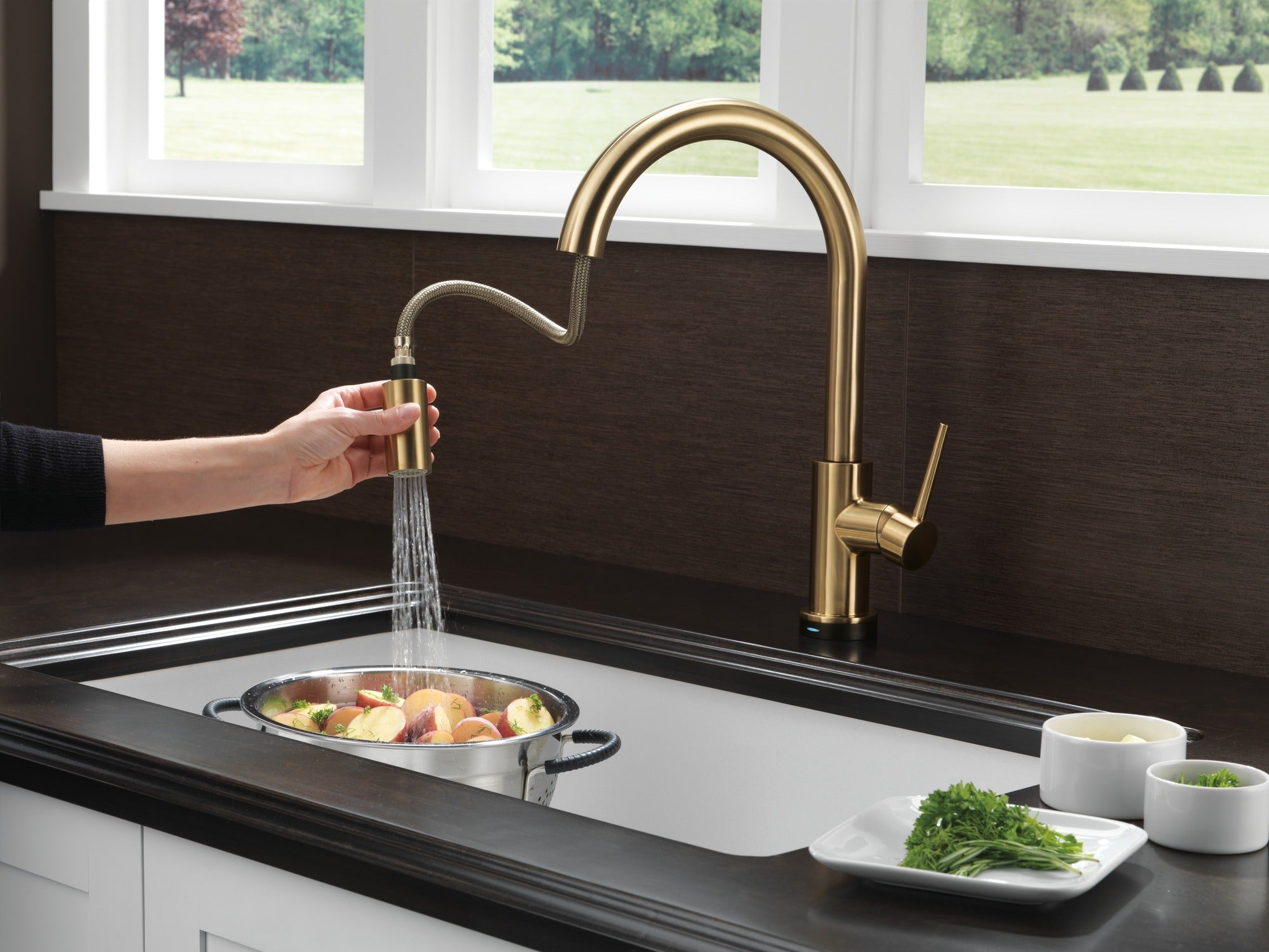 Delta Trinsic® Single Handle Pull-Down Kitchen Faucet with Touch<sub>2</sub>O® Technology