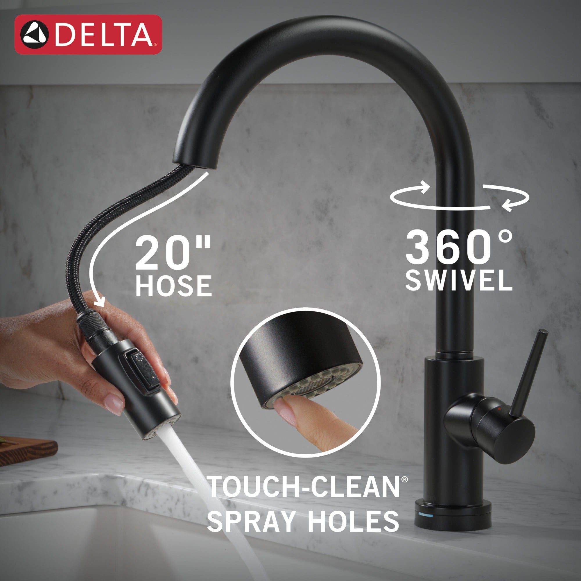 Delta Trinsic® VoiceIQ® Kitchen Faucet with Touch<sub>2</sub>O® Technology with Touchless Technology