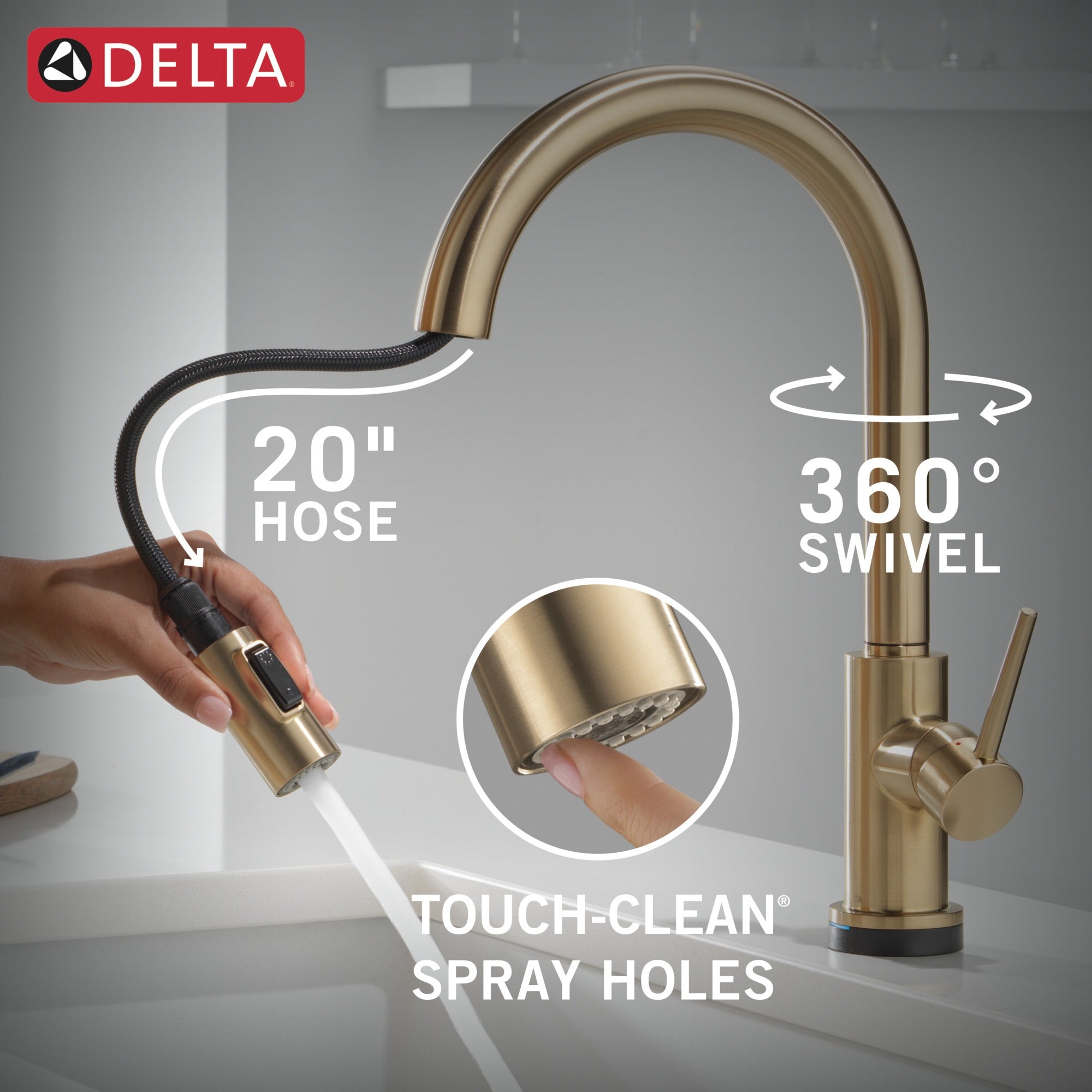 Delta Trinsic® VoiceIQ® Kitchen Faucet with Touch<sub>2</sub>O® Technology with Touchless Technology
