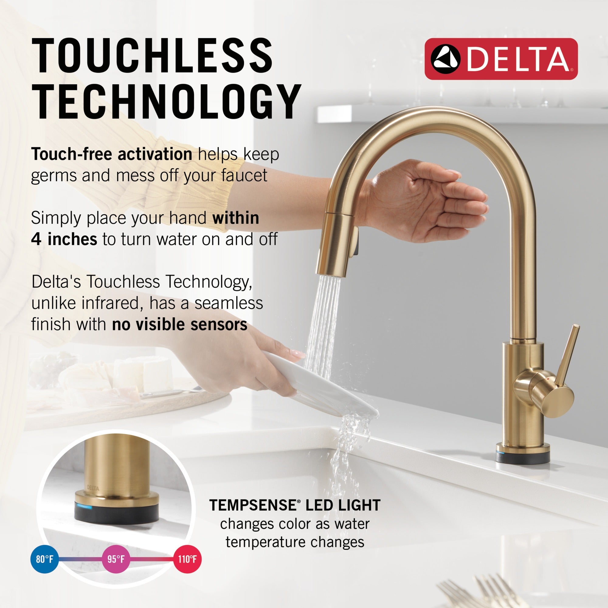 Delta Trinsic® VoiceIQ® Kitchen Faucet with Touch<sub>2</sub>O® Technology with Touchless Technology