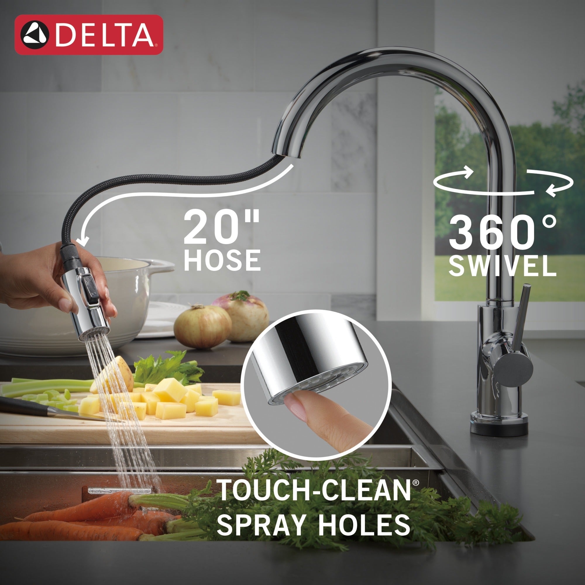 Delta Trinsic® VoiceIQ® Kitchen Faucet with Touch<sub>2</sub>O® Technology with Touchless Technology