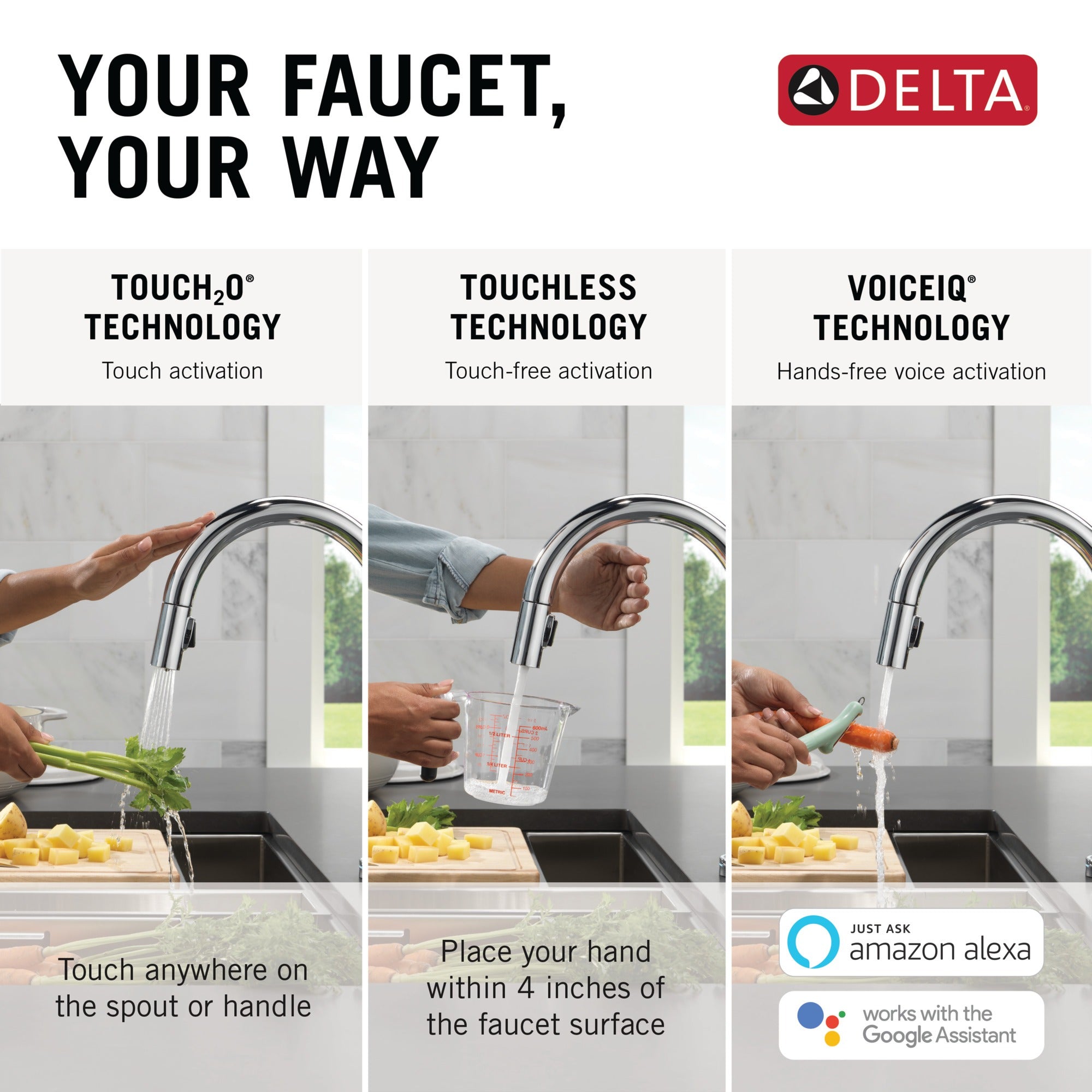 Delta Trinsic® VoiceIQ® Kitchen Faucet with Touch<sub>2</sub>O® Technology with Touchless Technology