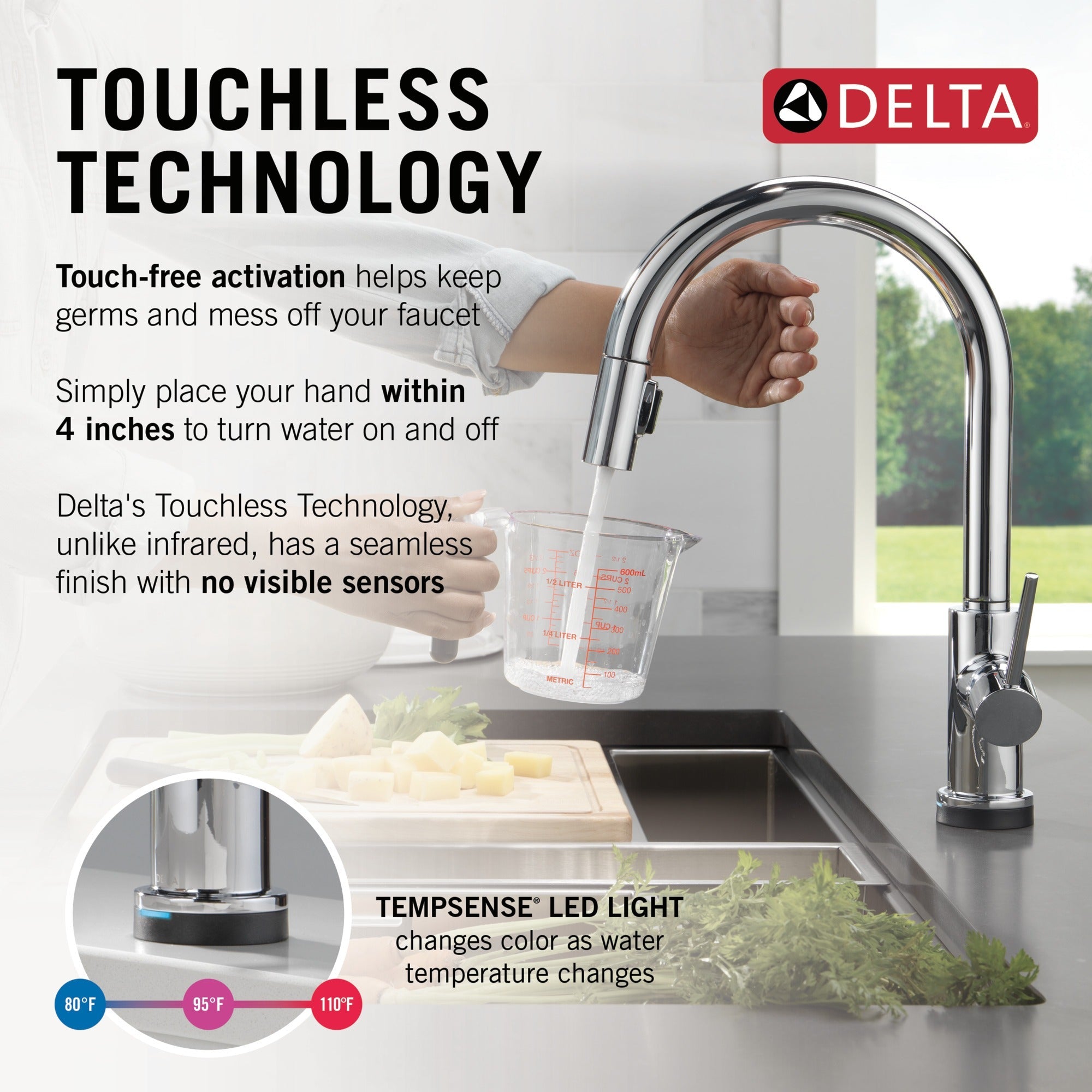 Delta Trinsic® VoiceIQ® Kitchen Faucet with Touch<sub>2</sub>O® Technology with Touchless Technology