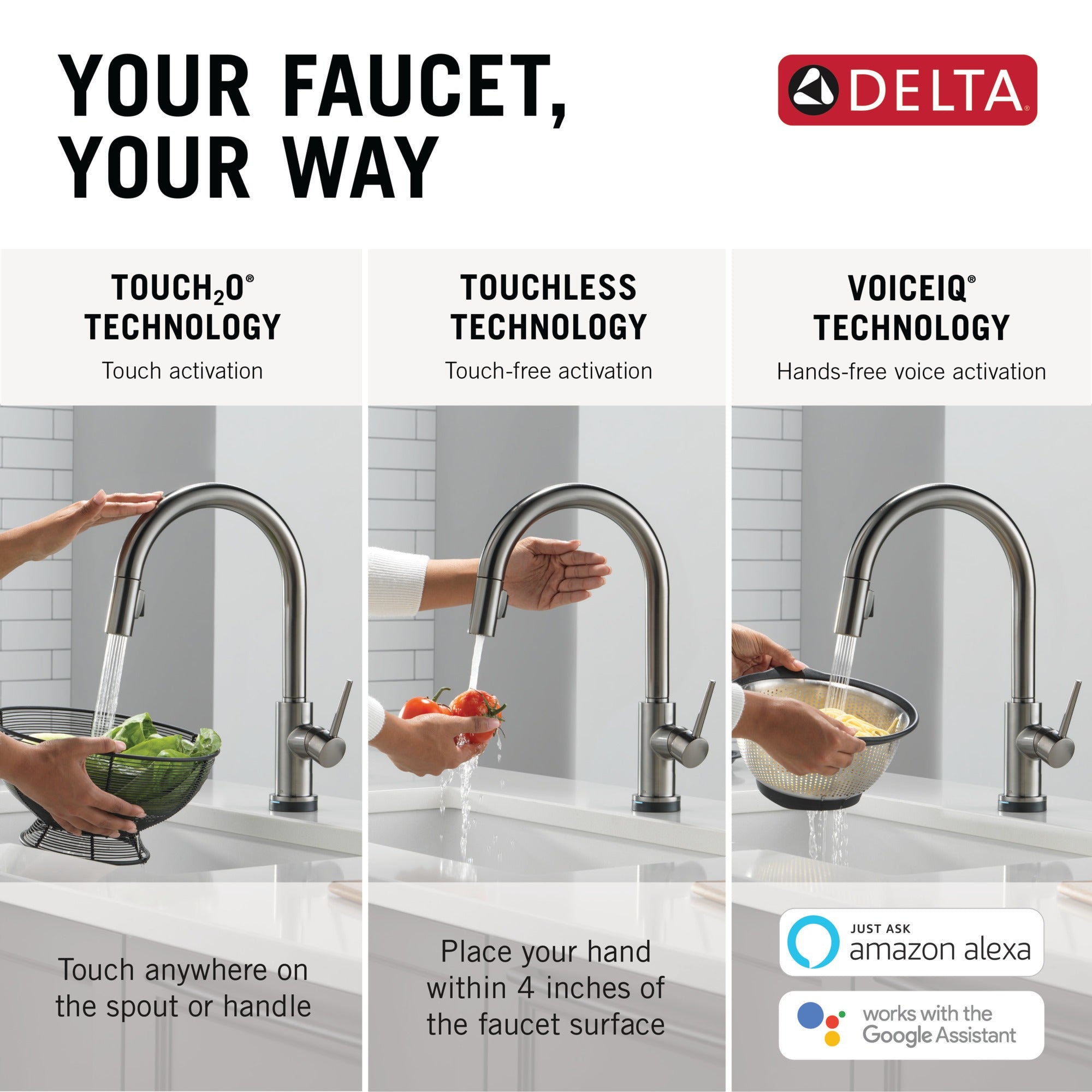 Delta Trinsic® VoiceIQ® Kitchen Faucet with Touch<sub>2</sub>O® Technology with Touchless Technology